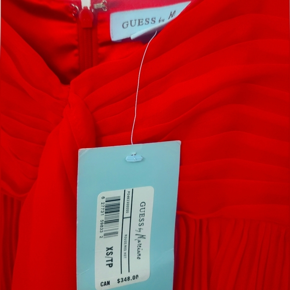 New Marciano  Red Pleated  Dress - Picture 2 of 3